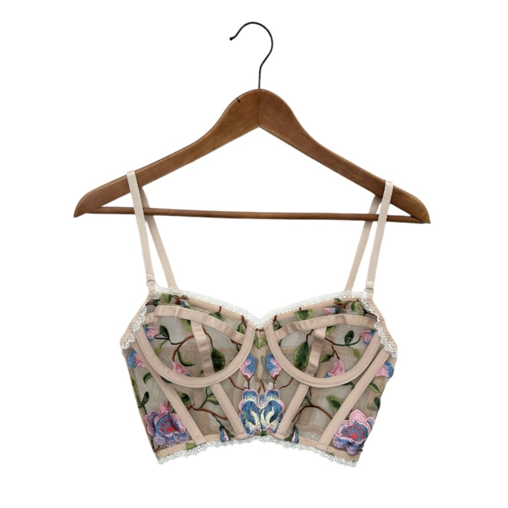 Rara Avis Embroidered Floral Lingerie Corset Bra